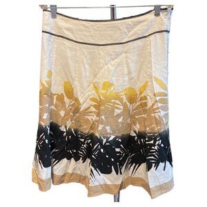 Sherry Taylor Tropical A Line Black Tan Ombré A Line Midi Skirt Sz XL